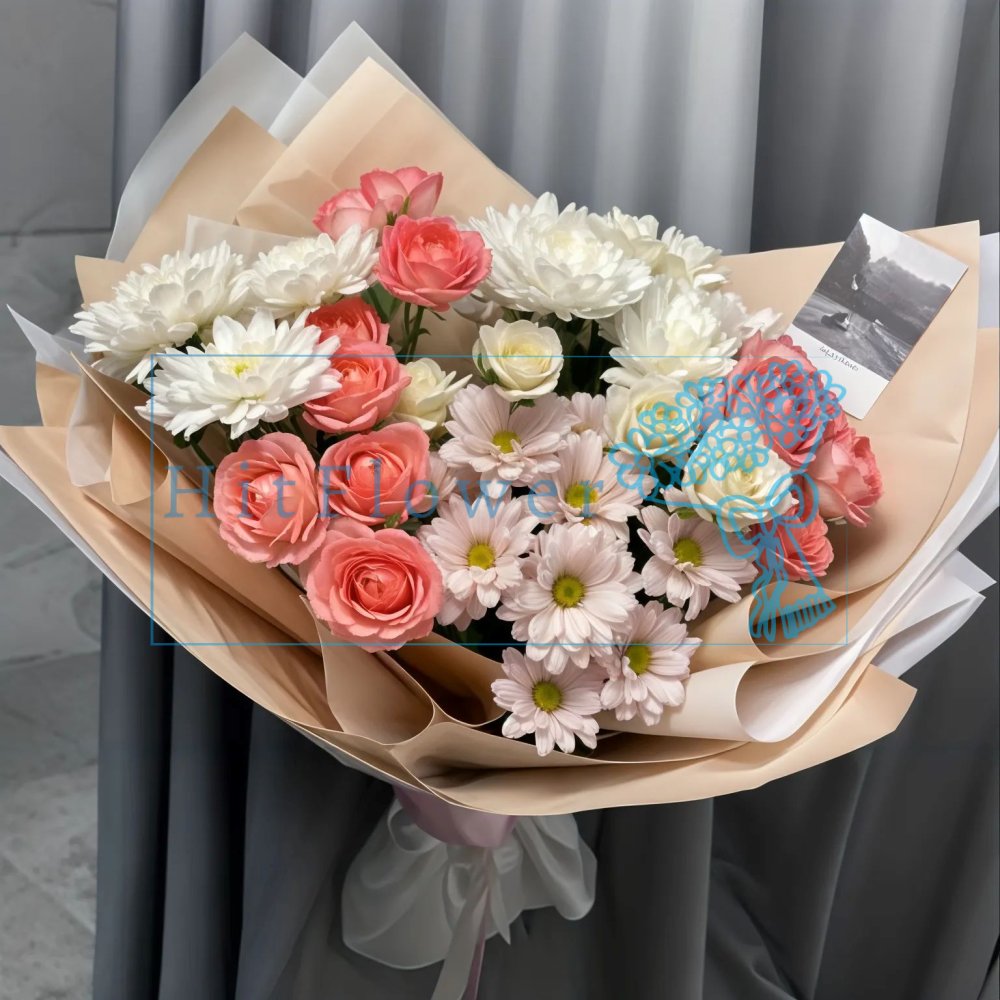 Букет цветов Вестник любви Букет цветов из: Хризантемы и Розы
