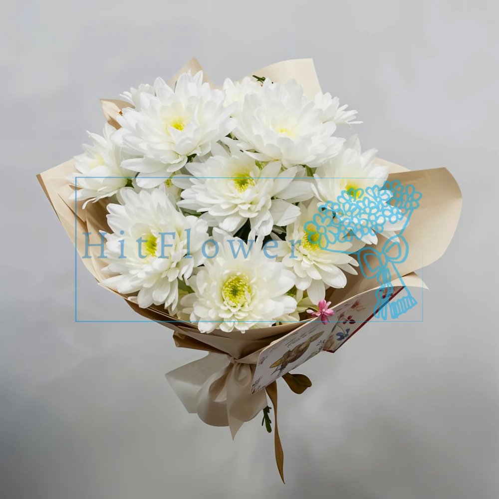 Букет цветов Хрустальное дыхание Букет цветов из: Хризантемы