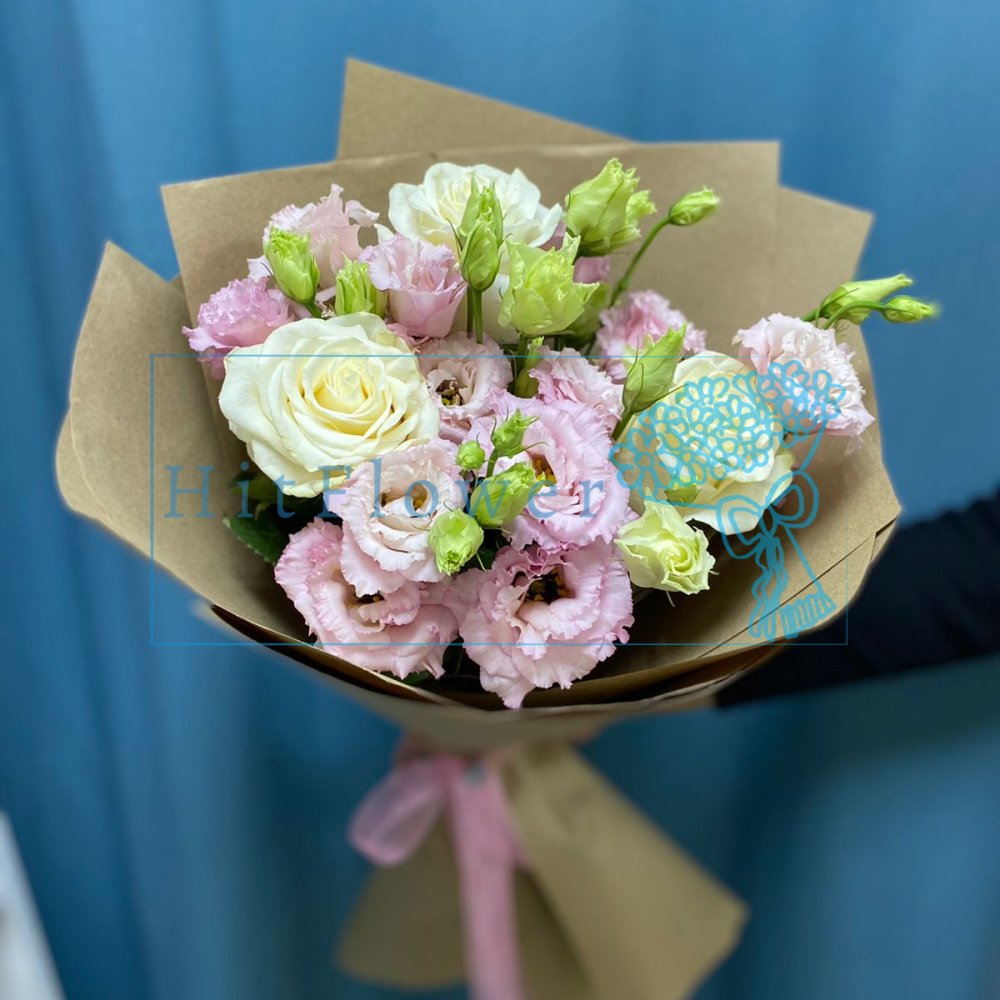 Букет цветов Сказочное утро Букет цветов из: Розы и Лизиантусы